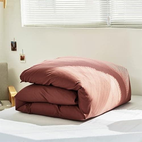 Luxlovery Brick Red Comforter Set Queen Dark Red Bedding Comforter Set Solid Soft Breathable Reddish Solid Color Blanket Quilts 3 Piece Bedding Set for Queen Bed thumbnail 6