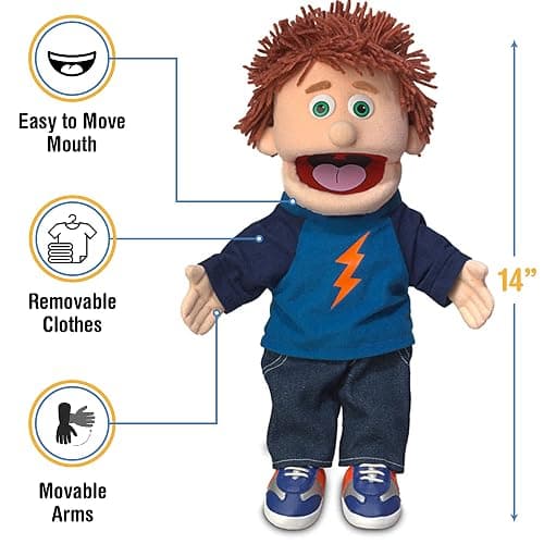 14" Tommy, Peach Boy, Hand Puppet, by Silly Puppets thumbnail 3