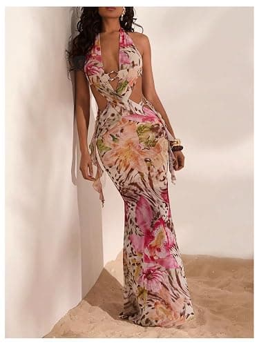 Pink floral dress thumbnail 5