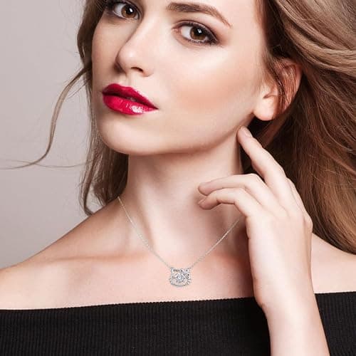 Lmgy sterling silver contour pendant necklace, girl's jewelry 18 necklace, fashionable accessory necklace, can be the gift for girls. thumbnail 2