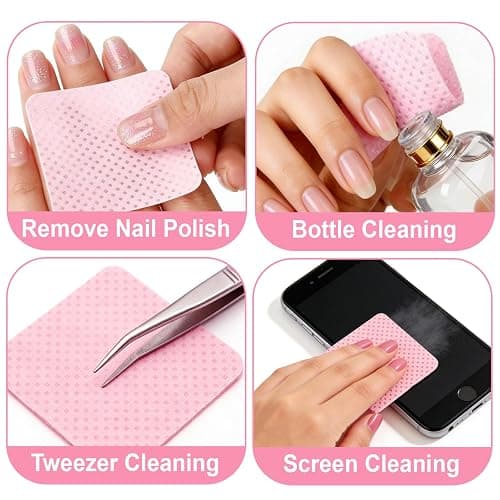 BONXAXK 720Pcs Lint Free Nail Wipes, Polish Remover, No lint Absorbent Soft | Nail Supplies, Naile Glue Wipes, Pads Gel, Non-Woven, for Fingernail Polish Remover Eyelash Extensions Nail Atr thumbnail 4