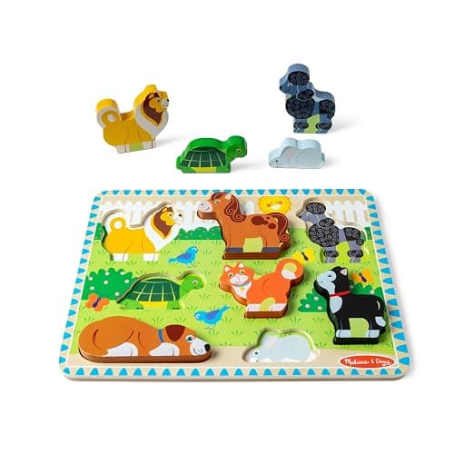 Melissa & Doug Pets Wooden Chunky Puzzle (8 pcs), Educational Screen Free Activity for Toddler, Preschoolers and Kids Ages 2+ thumbnail 4