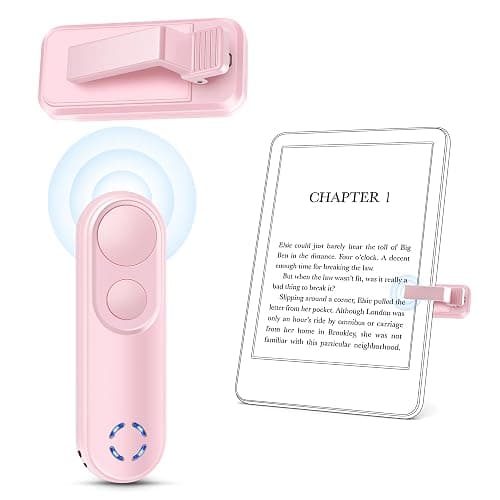 Smanu RF Remote Control Page Turner for Kindle Paperwhite Oasis Kobo eReaders, Remote Camera Shutter and Video, Remote Page Turner Clicker for iPad Tablets Reading Novels(Pink) - Image 1