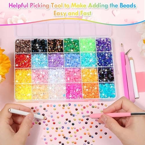 B7000 Glue with Large Rhinestones for Crafting, 5MM Rainbow Rhinestones Flat Back Gems Crystal with Jewelry Glue Adhesive for DIY Graduation Cap Bedazzling Crafts Clothes Tumblers Shoes thumbnail 6
