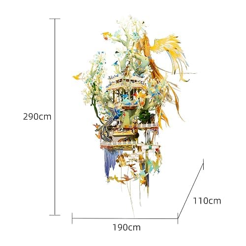 MU 3D Metal Puzzle Model Kits-Birds Pay Homage to The Phoenix, Adult DIY Kits Chinese Palace Puzzles and Teens Brain Teaser Jigsaw Miniature Building thumbnail 3