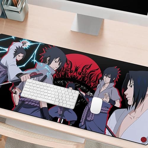 Head Case Designs Officially Licensed Naruto Shippuden Sasuke Graphic Art 37.4 x 15.75 x 0.16 inches (900 x 400 mm) - XL Gaming Office Desk PC Keyboard Mouse Mat Pad thumbnail 4