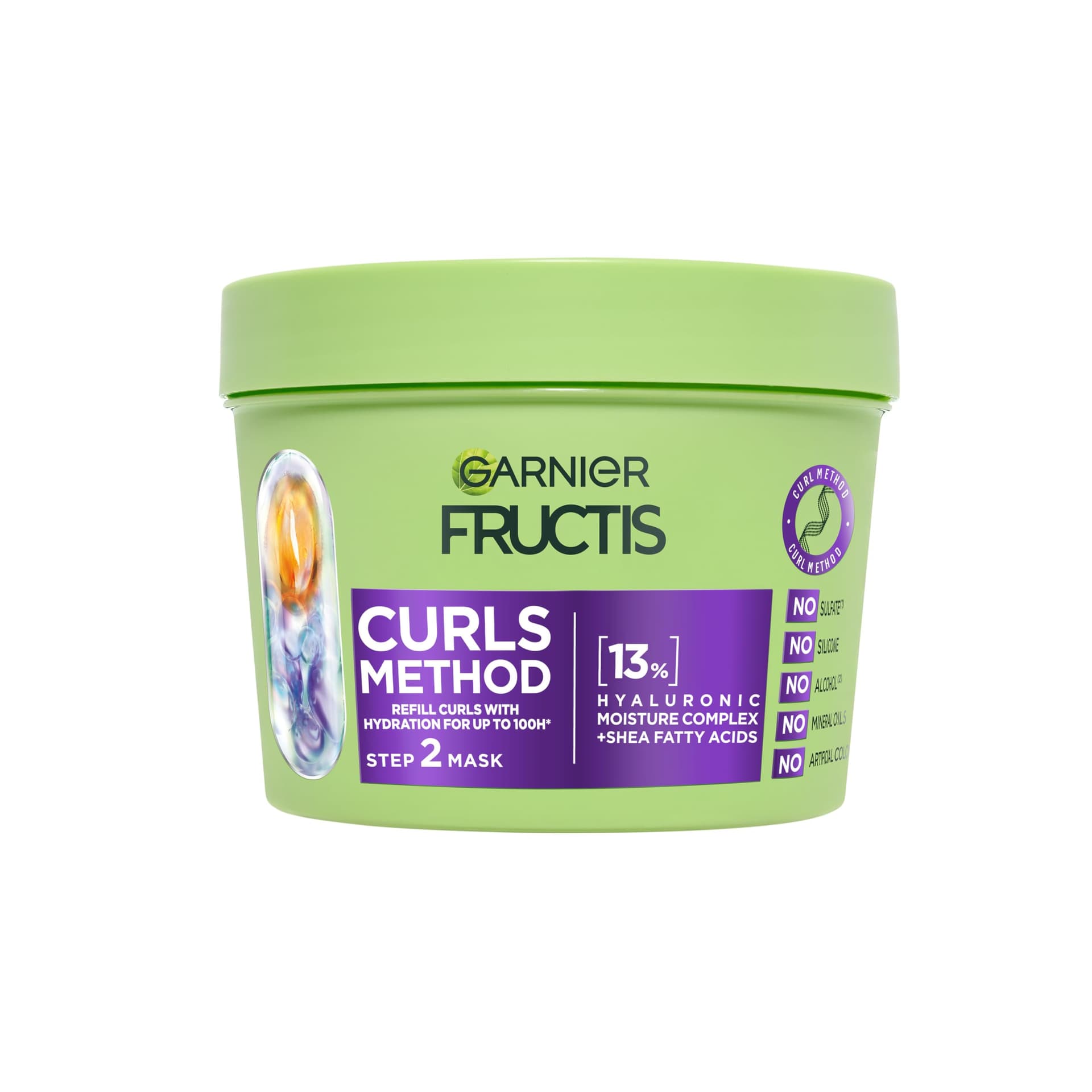 Garnier Fructis Curls Method Step 2 Mask for all curl types Refill curls with hydration for up to 100H With Hyaluronic Moisture Complex + Shea Fatty Acids Sulfate-free silicone-free Vegan 370ml - Image 1