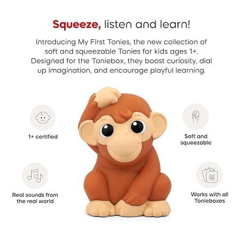 Tonies My First Jungle Set - Monkey, Parrot and Tiger Soft and Squeezable Audio Toy Figurines thumbnail 4