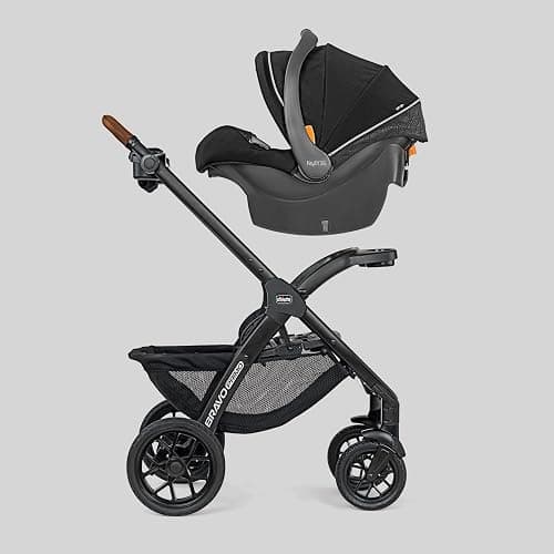 Chicco Bravo Primo 3-in-1 Trio Travel System, Bravo Primo Quick-Fold Stroller with KeyFit 35 Zip Infant Car Seat and Base, Springhill/Black thumbnail 5