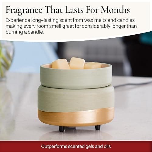 CANDLE WARMERS ETC 2-in-1 Candle and Fragrance Warmer for Warming Scented Candles or Wax Melts and Tarts with to Freshen Room, Midas thumbnail 4