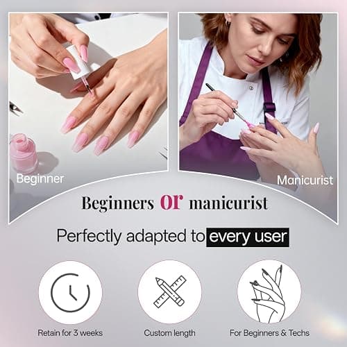 Krofaue 500PCS Clear French Half Cover Nail Tips, Flexible Gel Acrylic | flexible, 10 sizes with box, easy to trim and file, crystal-clear, for salons and home DIY, natural finish thumbnail 8