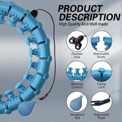 Dumoyi Smart Weighted Hoop for Adults Weight Loss,Infinity Fitness Hoop Plus Size for Women Smart Exercise Equipment thumbnail 7