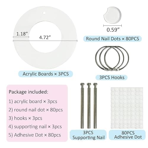3PCS Nail Polish Swatches Display Boards with 80 Pcs Dots Round, Acrylic Nail Color Swatches, Transparent Sample Display Stand with Adhesive Sticker for Salon Nails Art Practice (Transparent) thumbnail 3
