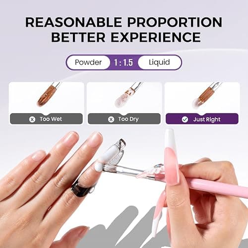 VANSISOS Acrylic Nail Kit for Beginners:Nails Kit Acrylic Set with 3PC Acrylic Powder 75ml Acrylic Liquid Set with Glitter Powder Top Coat Nail Tools Perfect Acrylic Nail Kit for DIY Nail Art at Home thumbnail 6