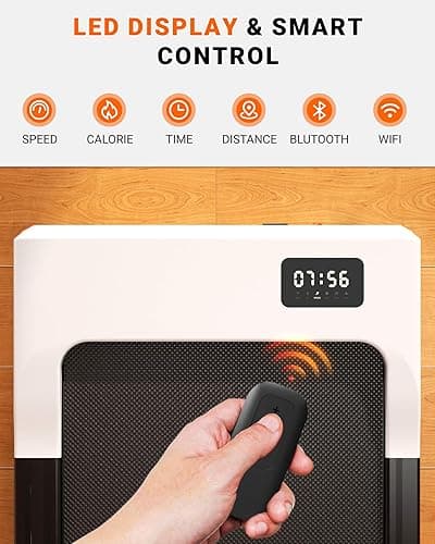 SupeRun Walking Pad, Under Desk Treadmill, 3 in 1 Portable Treadmill with Remote Control LED Display, 2.5 HP Quiet Walking Jogging Machine for Office Home Use, 250 Lbs Capacity - 05-White thumbnail 4