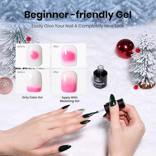 Beetles Blooming Gel Nail Polish - Christmas Limited Gel Polish for Spreading Effect Blossom Marble Natural Stone Watercolor Floral Print Soak off U V LED Lamp Cure Diy Nail Art Design Gifts for Women thumbnail 3