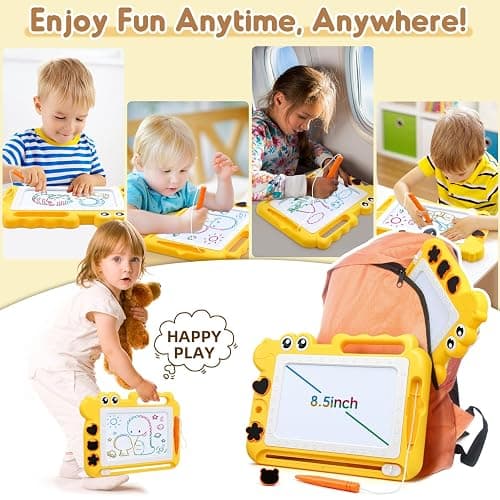 AiTuiTui Magnetic Drawing Board Toddler Toys Gift for Girls Boys, Color Sketch Writing Scribble Doodle Pad Travel Games, Educational Learning Kids Toys for Toddlers Birthday (Yellow) thumbnail 2