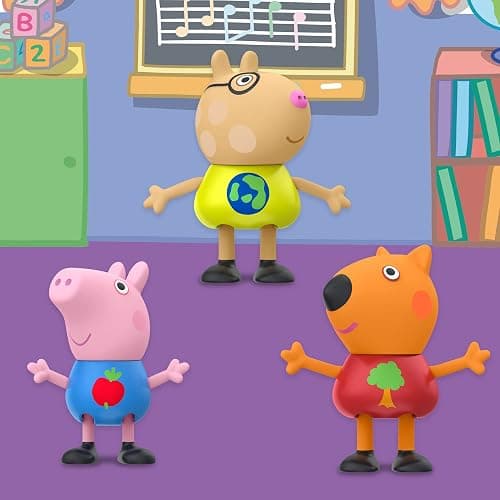 Peppa Pig School Classroom Toy Figures 8-Pack, Peppa Pig, George Pig, Peggi Panda, Candy Cat and More, Back to School Gifts for Kids, Ages 3+ (Amazon Exclusive) thumbnail 5