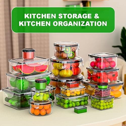 54 Pcs Food Storage Containers with Lids Airtight, (27 Containers &27 Lids) Reusable BPA-Free Plastic Food Containers for Kitchen Organization, Leak Proof Freezer/Microwave Safe Meal Prep Lunch Boxes thumbnail 5