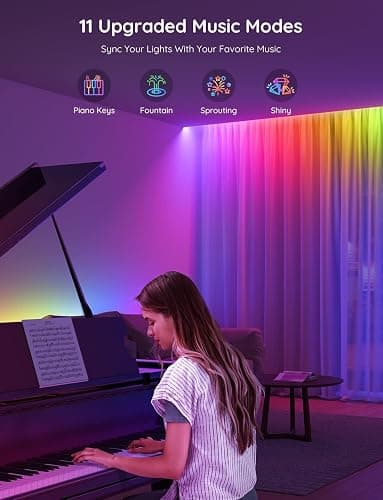 Govee RGBIC LED Strip Lights, 32.8ft Smart LED Lights for Bedroom, Bluetooth LED Lights APP Control, DIY Multiple Colors on One Line, Color Changing LED Strip Lighting Music Sync, Home Decor thumbnail 7