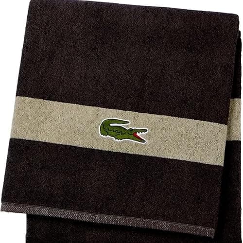 Lacoste Match Bath Towel, 100% Cotton, 600 GSM, 30"x52" (Black) - Image 1
