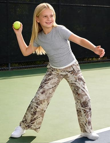 Qetobolly Girls Clothes 2PC Summer Outfits Pleated Short Sleeve Top and Camo Wide Leg Pants Set Kids Clothes Girls 6-16 Year thumbnail 6
