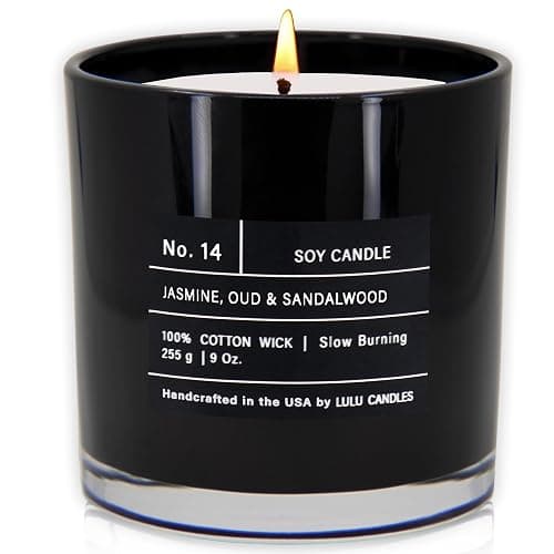 Lulu Candles | Jasmine, Oud & Sandalwood | Luxury Scented Soy Jar Candle | Hand Poured in The USA | Highly Scented & Long Lasting (9 Oz.) - Image 1