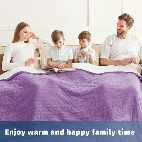 Heated Electric Blanket Queen Size - 84" x 90" Heating Blanket with Dual Control, 10 Heating Levels & 8 Hours Auto Off, Soft Warm Flannel Blanket, Christmas Birthday Gifts for Senior Grandma thumbnail 4