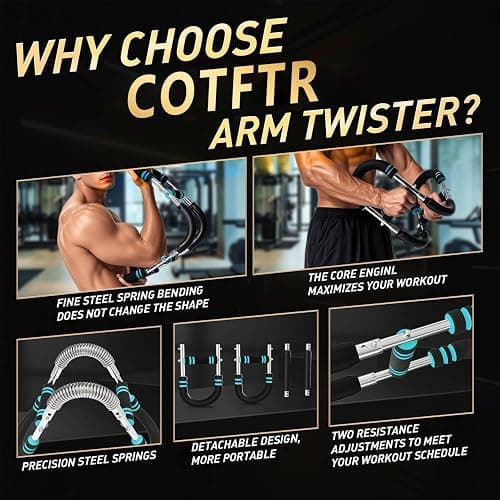 Twister Arm Trainer, Adjustable Chest Workout Equipment for Men & Women, Home Gym Strength Trainer, Muscle Builder & Strength Training for Arms, Chest thumbnail 5