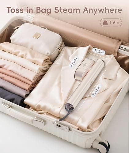 Ilake Travel Steamer for Clothes, 100-240V Dual Voltage Portable Garment Steamer, 1000W Travel Size Handheld Steamer & Iron 2 in 1 for Global & Europe Travel, Business, Home, Rose Gold thumbnail 3