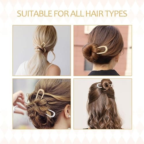 Hanyousheng 2Pcs Épingle à Cheveux Françaises en Méta, de U Fourchette à Cheveux Chignon pour Cheveux Épais, Épingles à Cheveux Françaises, De Cheveux Pince, pour Femmes Filles Accessoires de Coiffure thumbnail 6