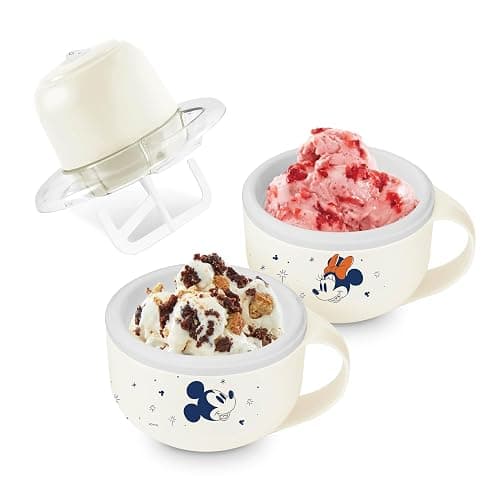 Disney Dash My Mug Ice Cream Maker Bundle - Mini Electric Ice Cream Maker - Creates Gelato, Sorbet & Frozen Yogurt - Easy to Clean & Use - 2 Mugs, Mickey & Minnie Design - Image 1