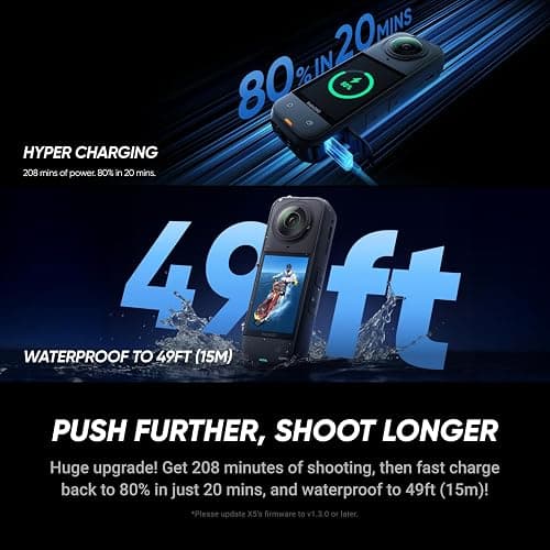 Insta360 X5 Essentials Bundle - Waterproof 8K 360° Action Camera, Leading Low Light, Invisible Selfie Stick Effect, Rugged and Replaceable Lens, 3-Hour Battery, Built-in Wind Guard, Stabilization thumbnail 7