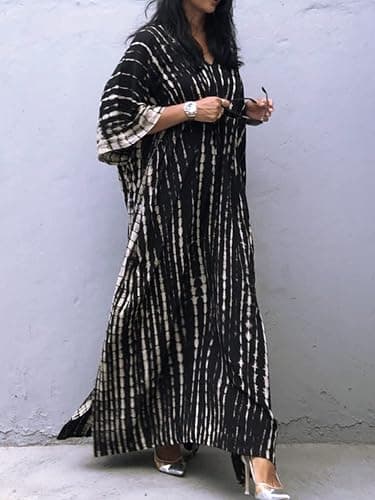SMUDGE Life Kaftan Dresses for Women Plus Size Summer Beach Dress with Print and Swim Cover Ups thumbnail 6