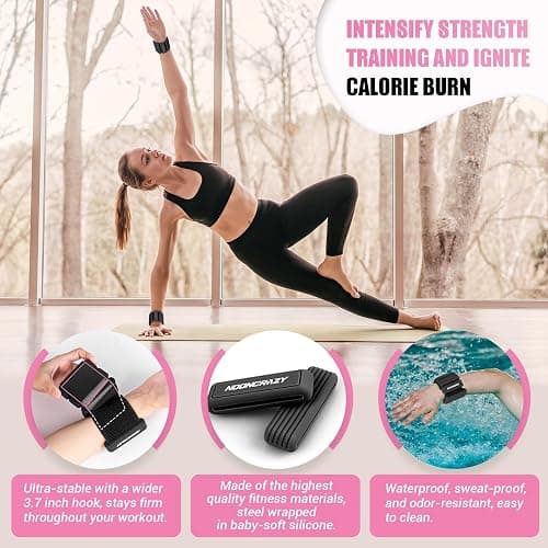Pilates Wrist Ankle Weights for Women, Wearable Strong Arm & Leg Weights Set of 2(1 lb/2.2 lbs Each), Adjustable Ankle Weights for Walking, Yoga, Dance, Barre, Gym thumbnail 2