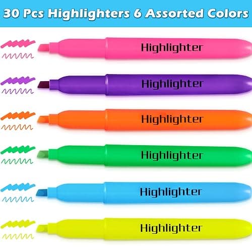 Duchong 30 Count Highlighters, Chisel Tip Dry-Quickly Highlighter Markers, Highlighters Assorted Colors for Adult Kids, Office Classroom Must Have, School Supplies for Teachers thumbnail 3