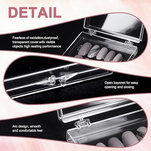30Boxes Large (8 x 8cm) Press On Nail Packaging Storage Box and 90pcs Adhesive Tabs - Acrylic Organizer Case for Artificial Nail for Nail Business Supplies (clear, L) - clear - 30 Count (Pack of 1) thumbnail 5