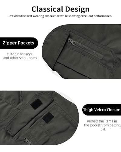 whox Mens Hiking Cargo Shorts Casual Tactical Waterproof Shorts for Work Golf Fishing with 6 Pockets(No Belt) thumbnail 7
