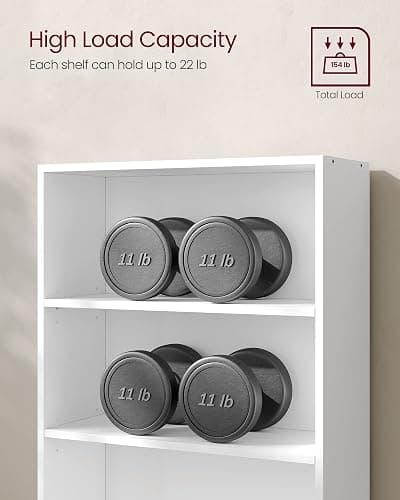 VASAGLE Set of 2 Bookshelves, 23.6 Inches Wide, 6-Tier Open Bookcases with Adjustable Storage Shelves, Floor Standing Units, Cloud White ULBC166T14-2 thumbnail 9