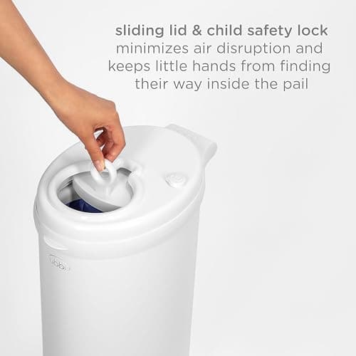 Ubbi Steel Diaper Pail, Odor Locking, No Special Bag Required, Award-Winning, Registry Must-Have, White thumbnail 7