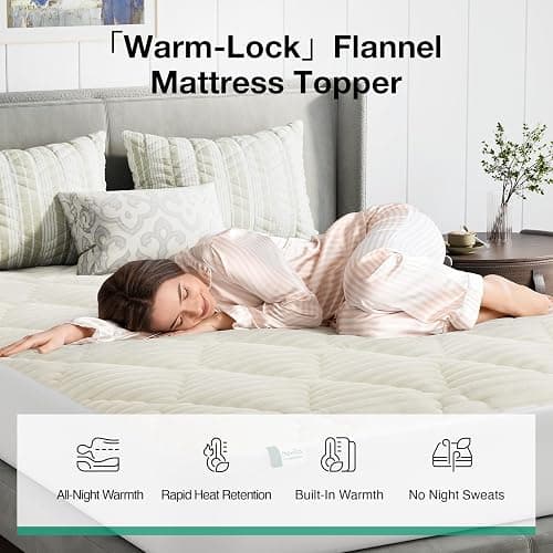 Novilla Fleece Mattress Topper Full, Warm Sherpa Mattress Pad, Cloud-Like Soft Bed Cover for Winter, Deep Pocket fits up to 21", Machine Washable thumbnail 3