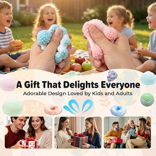 2PCS Crunchy Squishy Stress Ball for Kids & Adult, Soft Crunchy Stress Ball | Shapeable Sensory Squeeze Fidget Toys, for Anxiety Stress Relief Focus Relaxing, for Office Travel Student Classroom Prizes thumbnail 2