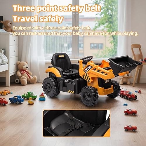 Sesslife JCB Ride on Excavator, Kids Ride on Car with Remote Control, Electric Vehicle with Front & Back Loader for Kids Aged 3-8 Years, Soft Start Function, Three Types of Transformable (12, Volts) thumbnail 5