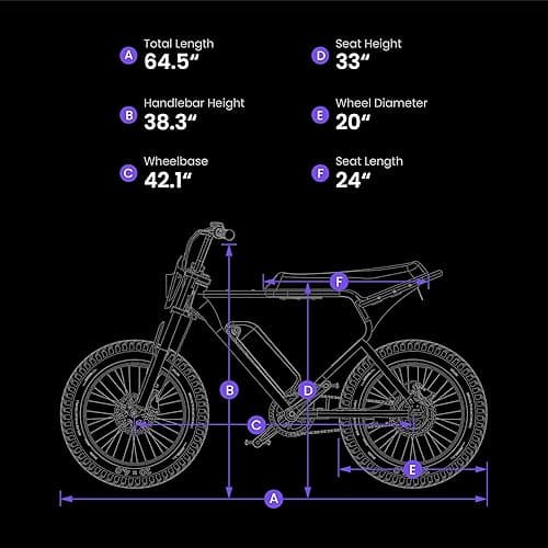 MACFOX Electric Bike for Adults Wheelies with 750W Motor and 48V 10.4Ah Ebike Battery, 25MPH Max 38 Miles Electric Motorcycle 20" Fat Tire Dirt Bike with Dual Disc Brakes and Shock Absorbers thumbnail 7