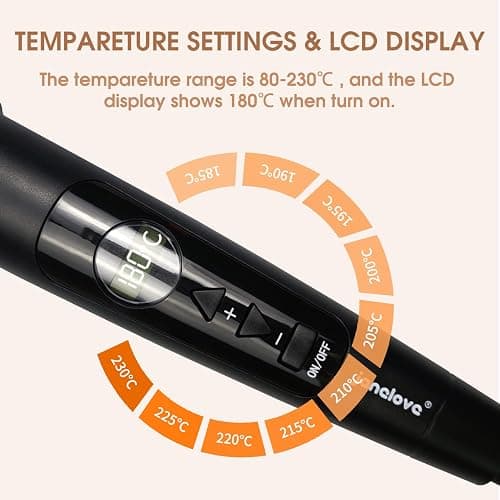 janelove Hair Curler, Curling Wand,6 in 1 Hair Iron Set for Long/Short Hair, with 5 Interchangeable Ceramic Barrel,Include Large/Small Curlers,with Heat Resistant Glove thumbnail 3