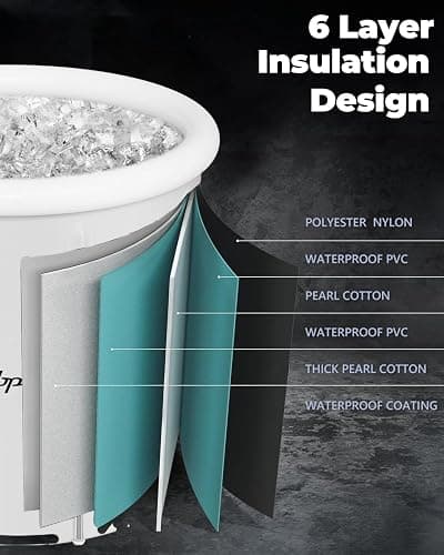 XL Ice Bath Tub for Athletes & Adults - 105 Gallons Ice Tub, Cold Plunge Tub with Cover, Ice Plunge Tub for Recovery & Cold Water Therapy, Inflatable Ice Bath Barrel for Indoor Outdoor- Grey thumbnail 5
