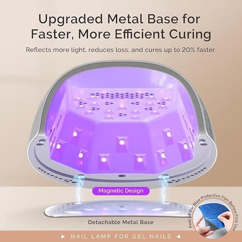 MelodySusie Professional Cordless UV Nail Lamp with Metal Base, P-Plus30GT Nail Dryer with Smart Sensor for Salon & DIY Home Use Fast Cures All Hard Gels, Especially Extension & Glitter Gel Polishes thumbnail 3