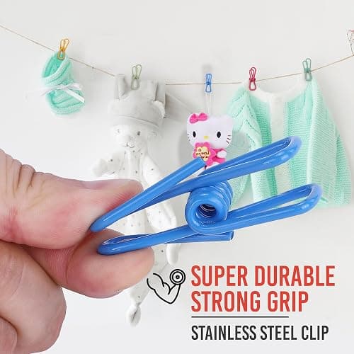 Riveda 30 Pack Assorted Chip Bag Clips Utility - PVC 2 Inch Coated Colorful Sealer for Sealing Food - Paper Holder, Clothesline Clip for Laundry Hanging, Kitchen Bags, Multipurpose Clothes Pins thumbnail 6