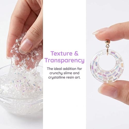 PAGOW 40g White Iridescent Crispy Bingsu Beads, PET 3mm Straw Tube Beads | Soft, 3D Glitter Mini Loose Spacer Slime Beads for DIY Craft, Jewelry Making, Crunchy Slime Supplies thumbnail 5