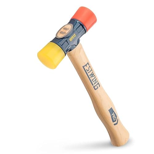 ESTWING Rubber Mallet - 12 oz Double-Face Hammer with Soft/Hard Tips & Hickory Wood Handle - DFH12 - Image 1